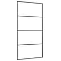 Miniatyrbild 6 av 10: vidaXL Skjutdörr med beslag svart 102,5x205 cm ESG-glas