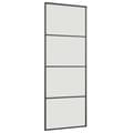 Miniatyrbilde 6 av 10: vidaXL Skyvedør med monteringssett svart 76x205 cm ESG-glass
