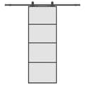 Miniatyrbilde 1 av 10: vidaXL Skyvedør med monteringssett svart 76x205 cm ESG-glass