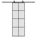 Miniatyrbillede 3 af 10: vidaXL skydedør med hardwaresæt 76x205 cm ESG glas sort