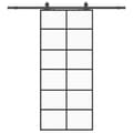 Miniatyrbillede 3 af 10: vidaXL skydedør med hardwaresæt 90x205 cm ESG glas sort