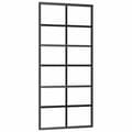 Miniatyrbillede 6 af 10: vidaXL skydedør med hardwaresæt 90x205 cm ESG glas sort