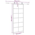 Miniatyrbillede 10 af 10: vidaXL skydedør med hardwaresæt 90x205 cm ESG glas sort