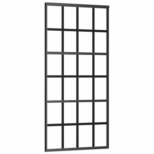 vidaXL Liukuovi asennustarvikkeilla musta 90x205 cm ESG lasi