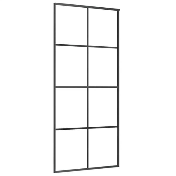vidaXL Skyvedør med monteringssett svart 90x205 cm ESG-glass