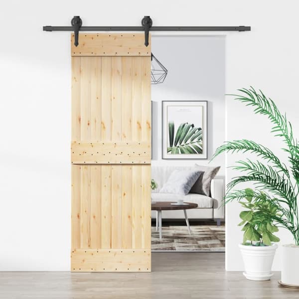 Skjutdörr med beslag 70x210 cm massiv furu