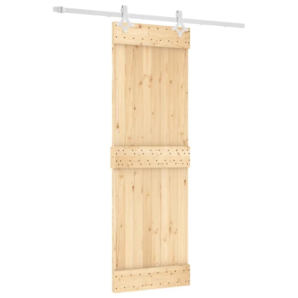 Skjutdörr med beslag 70x210 cm massiv furu