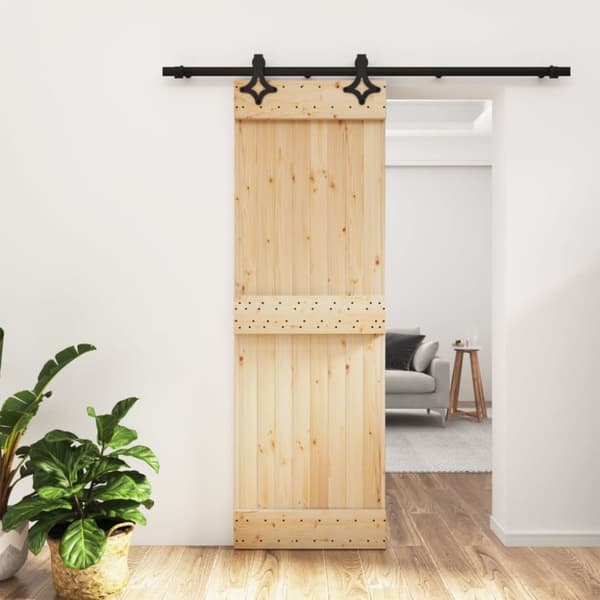Skjutdörr med beslag 70x210 cm massiv furu