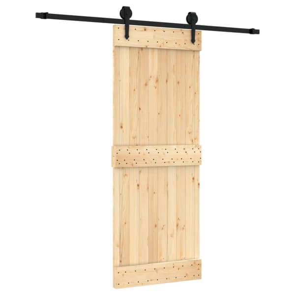 Skjutdörr med beslag 80x210 cm massiv furu