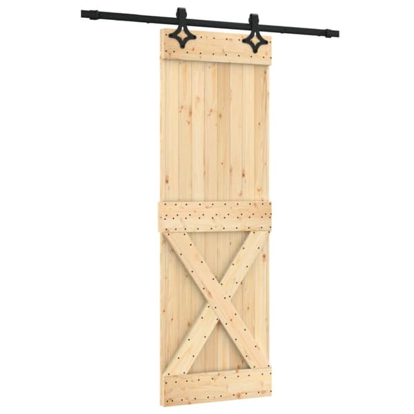 Skjutdörr med beslag 70x210 cm massiv furu