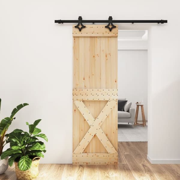 Skjutdörr med beslag 70x210 cm massiv furu