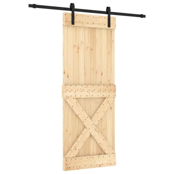 Skjutdörr med beslag 80x210 cm massiv furu