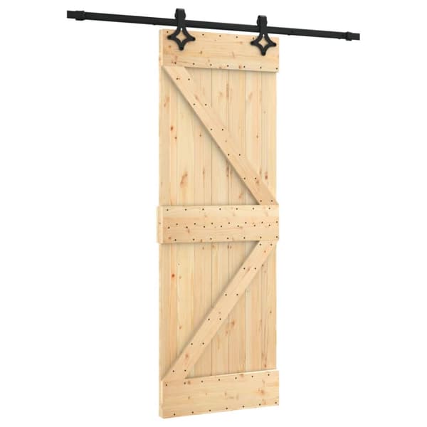 Skjutdörr med beslag 70x210 cm massiv furu