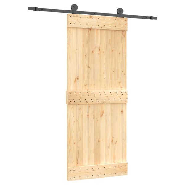Skjutdörr med beslag 85x210 cm massiv furu