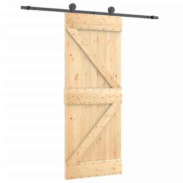 Skjutdörr med beslag 70x210 cm massiv furu