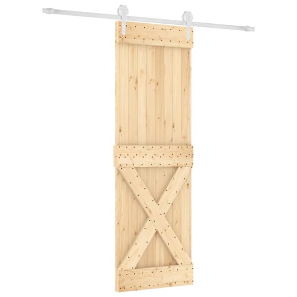 Skjutdörr med beslag 70x210 cm massiv furu