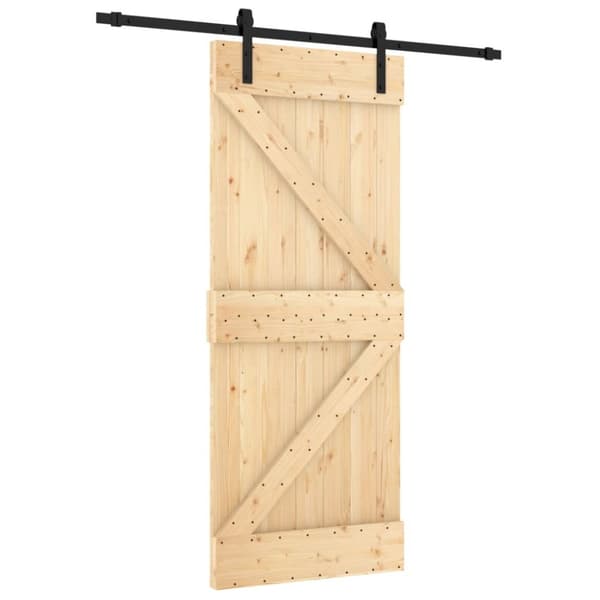 Skjutdörr med beslag 85x210 cm massiv furu