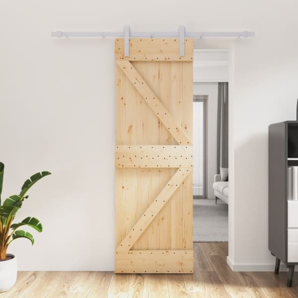 Skjutdörr med beslag 70x210 cm massiv furu