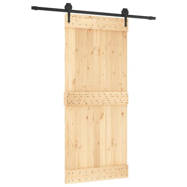 Skjutdörr med beslag 90x210 cm massiv furu