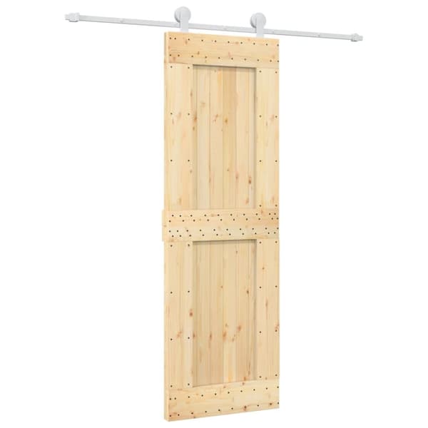 Skjutdörr med beslag 70x210 cm massiv furu