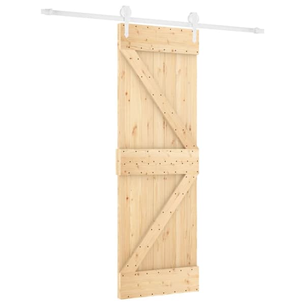 Skjutdörr med beslag 70x210 cm massiv furu