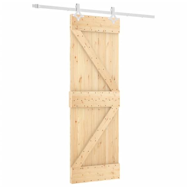 Skjutdörr med beslag 70x210 cm massiv furu
