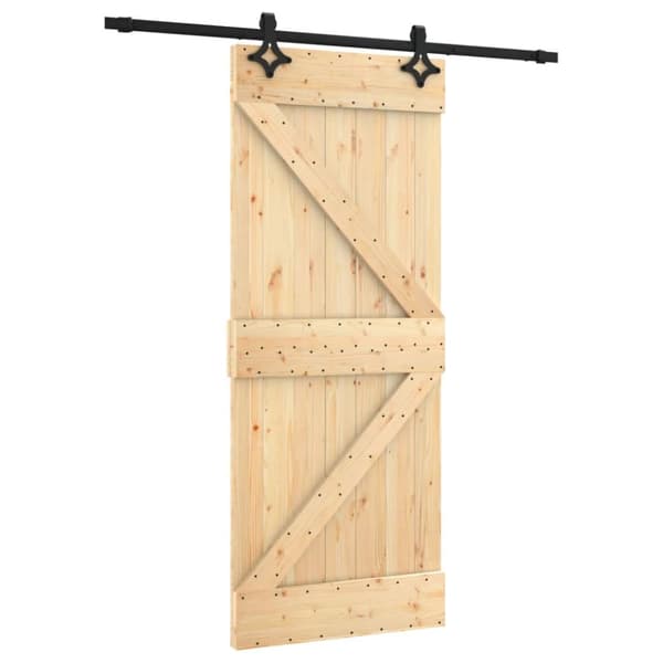 Skjutdörr med beslag 85x210 cm massiv furu