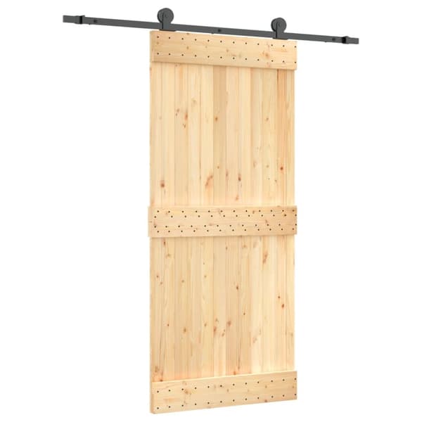 Skjutdörr med beslag 90x210 cm massiv furu