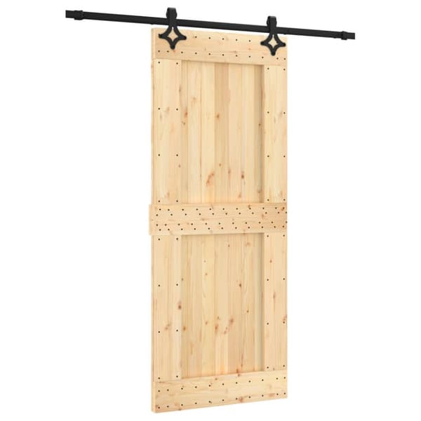 Skjutdörr med beslag 85x210 cm massiv furu