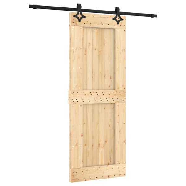 Skjutdörr med beslag 80x210 cm massiv furu