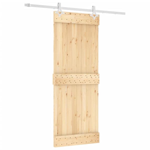 Skjutdörr med beslag 80x210 cm massiv furu