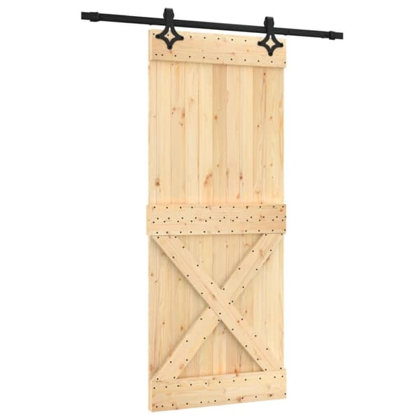 Skjutdörr med beslag 85x210 cm massiv furu