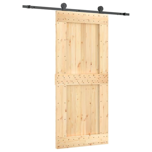 Skjutdörr med beslag 90x210 cm massiv furu