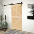 Miniatyrbild 1 av 2: Skjutdörr med beslag 80x210 cm massiv furu