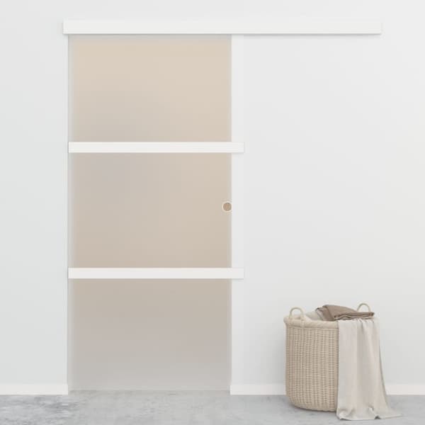 Skjutdörr med mjukstopp ESG-glas och aluminium 90x205 cm