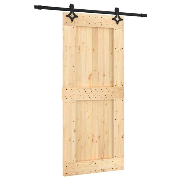 Skjutdörr med beslag 90x210 cm massiv furu