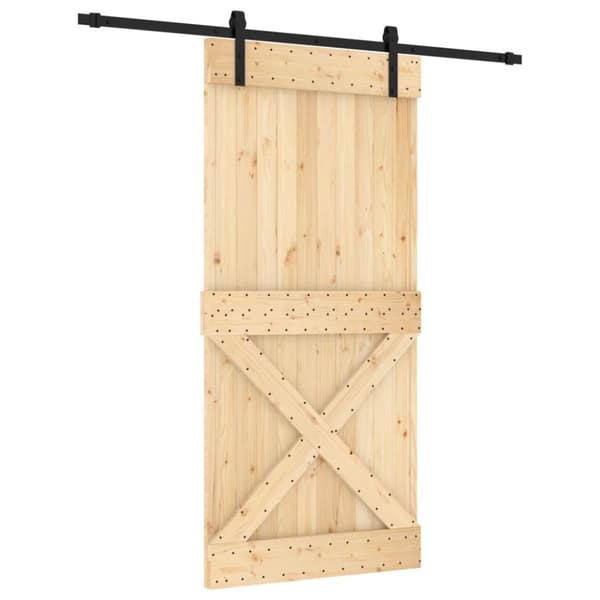 Skjutdörr med beslag 95x210 cm massiv furu