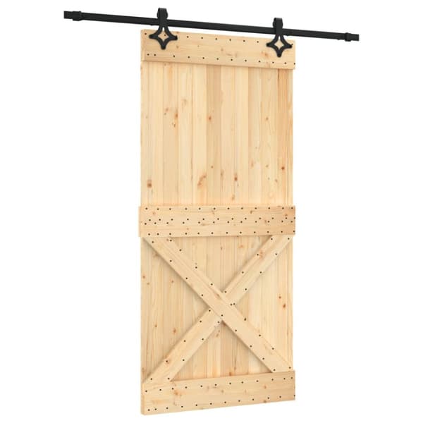 Skjutdörr med beslag 95x210 cm massiv furu
