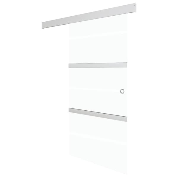 Skjutdörr med mjukstopp ESG-glas och aluminium 90x205 cm
