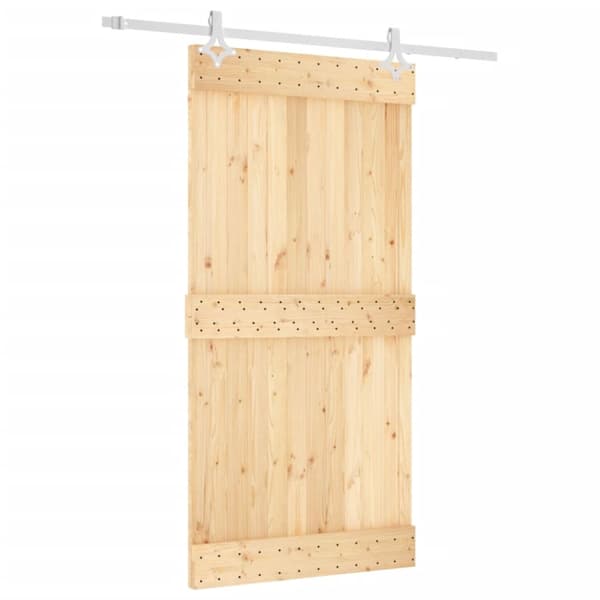 Skjutdörr med beslag 100x210 cm massiv furu