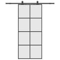 Miniatyrbild 2 av 2: Skjutdörr med beslag svart 90x205 cm ESG-glas