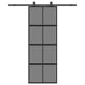 Miniatyrbild 2 av 2: Skjutdörr med beslag svart 76x205 cm härdat glas