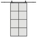 Miniatyrbild 2 av 2: Skjutdörr med beslag svart 102,5x205 cm ESG-glas