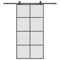 Miniatyrbild 2 av 2: Skjutdörr med beslag svart 102,5x205 cm ESG-glas