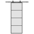 Miniatyrbild 2 av 2: Skjutdörr med beslag svart 76x205 cm ESG-glas