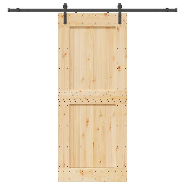 Skjutdörr med beslag 95x210 cm massiv furu