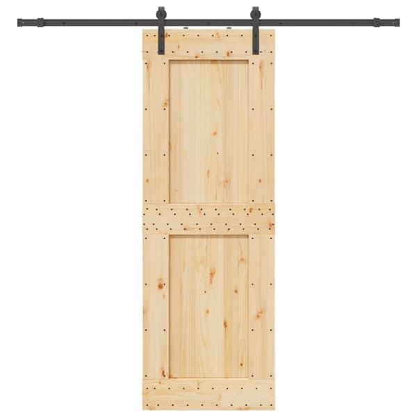 Skjutdörr med beslag 80x210 cm massiv furu