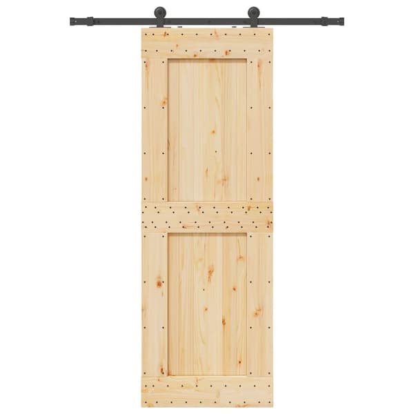 Skjutdörr med beslag 80x210 cm massiv furu