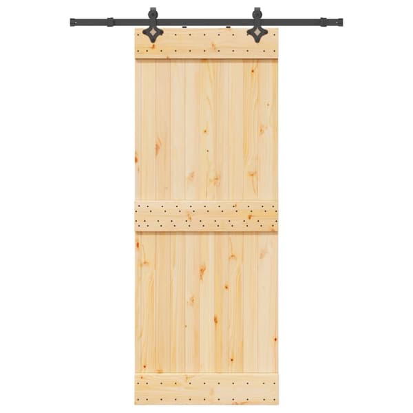 Skjutdörr med beslag 80x210 cm massiv furu