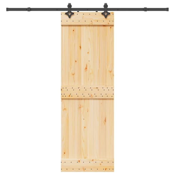 Skjutdörr med beslag 70x210 cm massiv furu